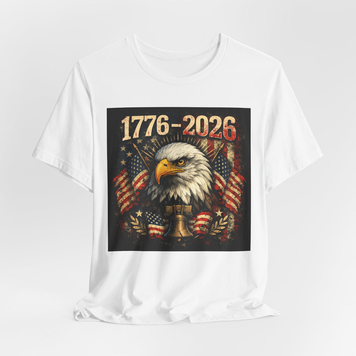 1776-2026 Eagle Patriotic T-Shirt — American Flag Liberty Bell Tee