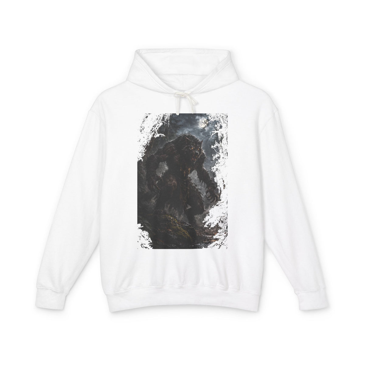 Dark Forest Wolf Hoodie — Moody Nature Graphic Hoodie