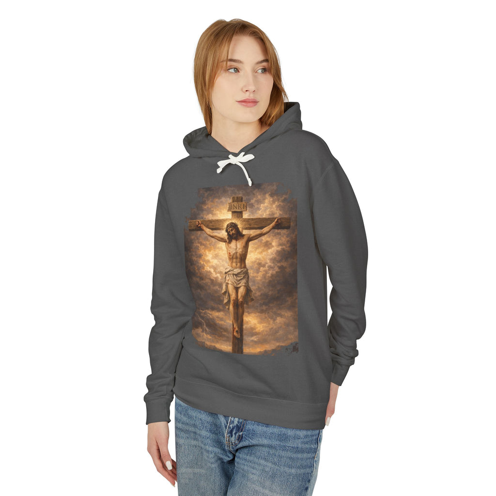 Jesus Crucifixion Hoodie — Christian Faith Graphic Sweatshirt for Easter & Religious Wear