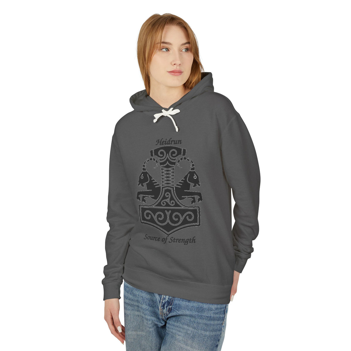 Heidrun 'Source of Strength' Viking Mjolnir Hoodie