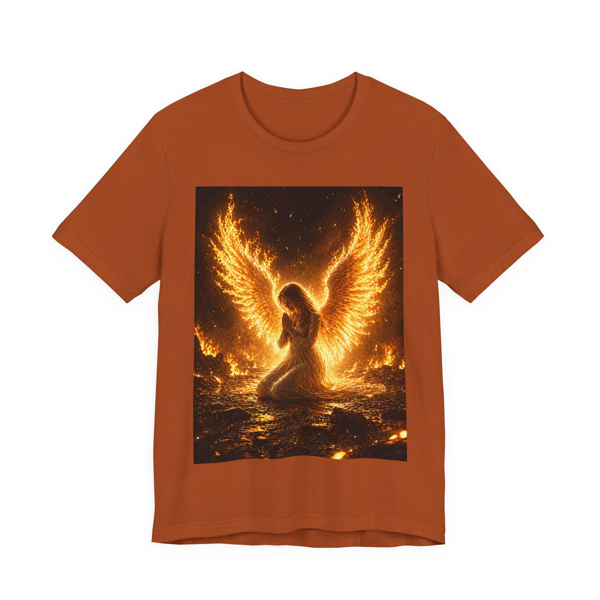 Phoenix Angel Tee — Fiery Winged Angel Graphic T-Shirt