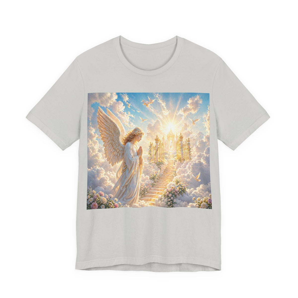 Heavenly Angel Stairway T-Shirt — Serene Christian Faith Tee
