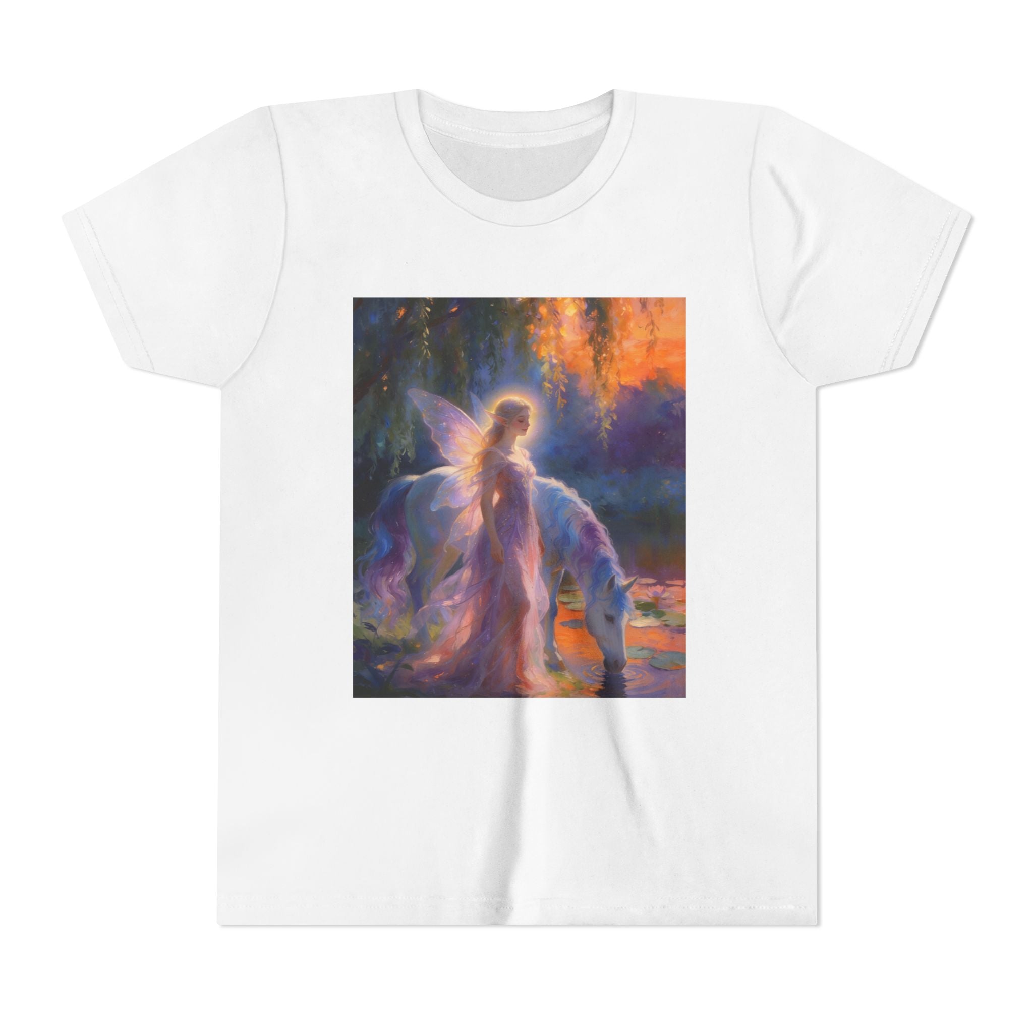 Fairy and Unicorn Youth Tee — Magical Fantasy Kids T-Shirt