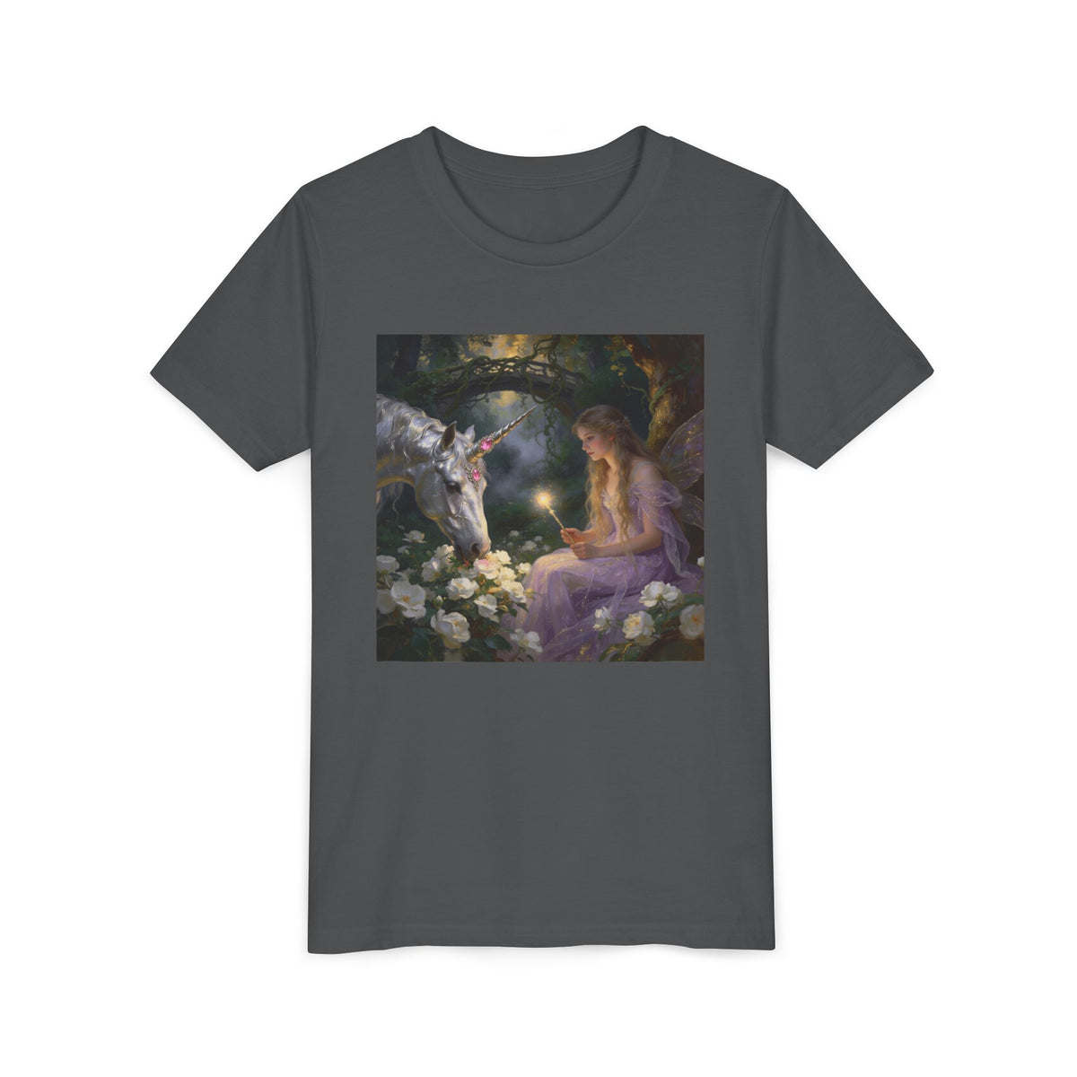 Magical Unicorn & Girl Youth Tee – Fantasy Kids Shirt