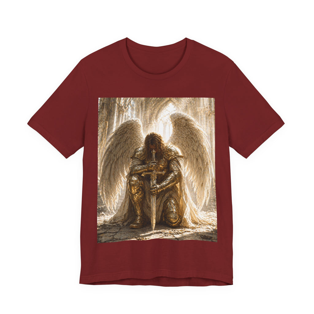 Guardian Angel Graphic Tee — Praying Winged Warrior T-Shirt