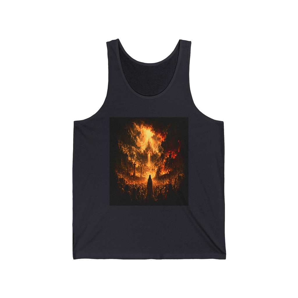 Skull Flame Tank Top — Fiery Skull Graphic Muscle Tee