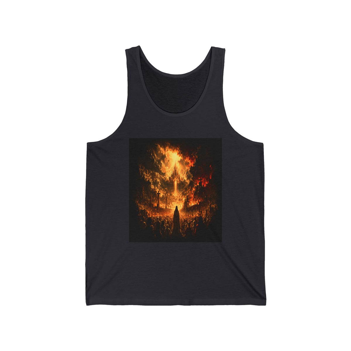 Skull Flame Tank Top — Fiery Skull Graphic Muscle Tee