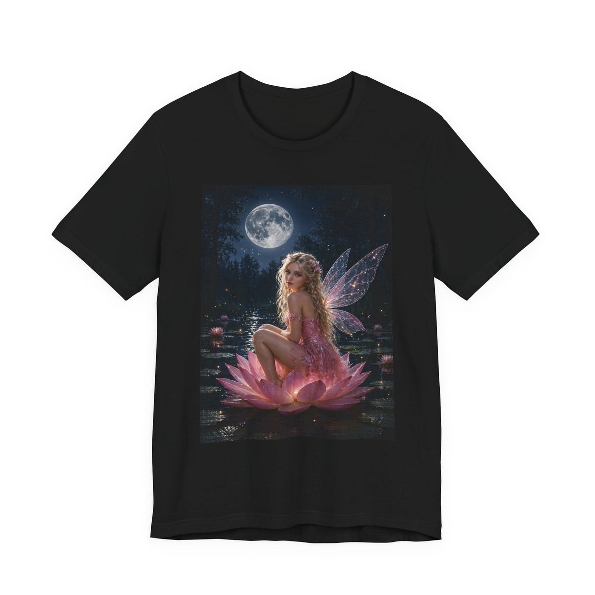 Moonlit Fairy T‑Shirt — Ethereal Lotus Fairy Graphic Tee