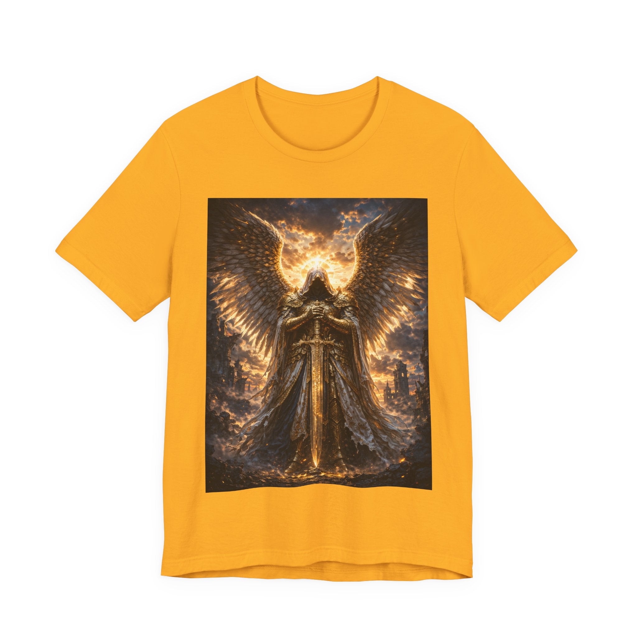 Angel Guardian T-Shirt — Golden Warrior Wings Graphic Tee
