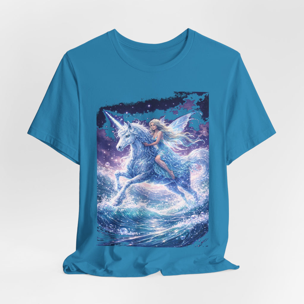 Mystical Unicorn Rider T‑Shirt – Fantasy Pegasus Night Sky Graphic Tee