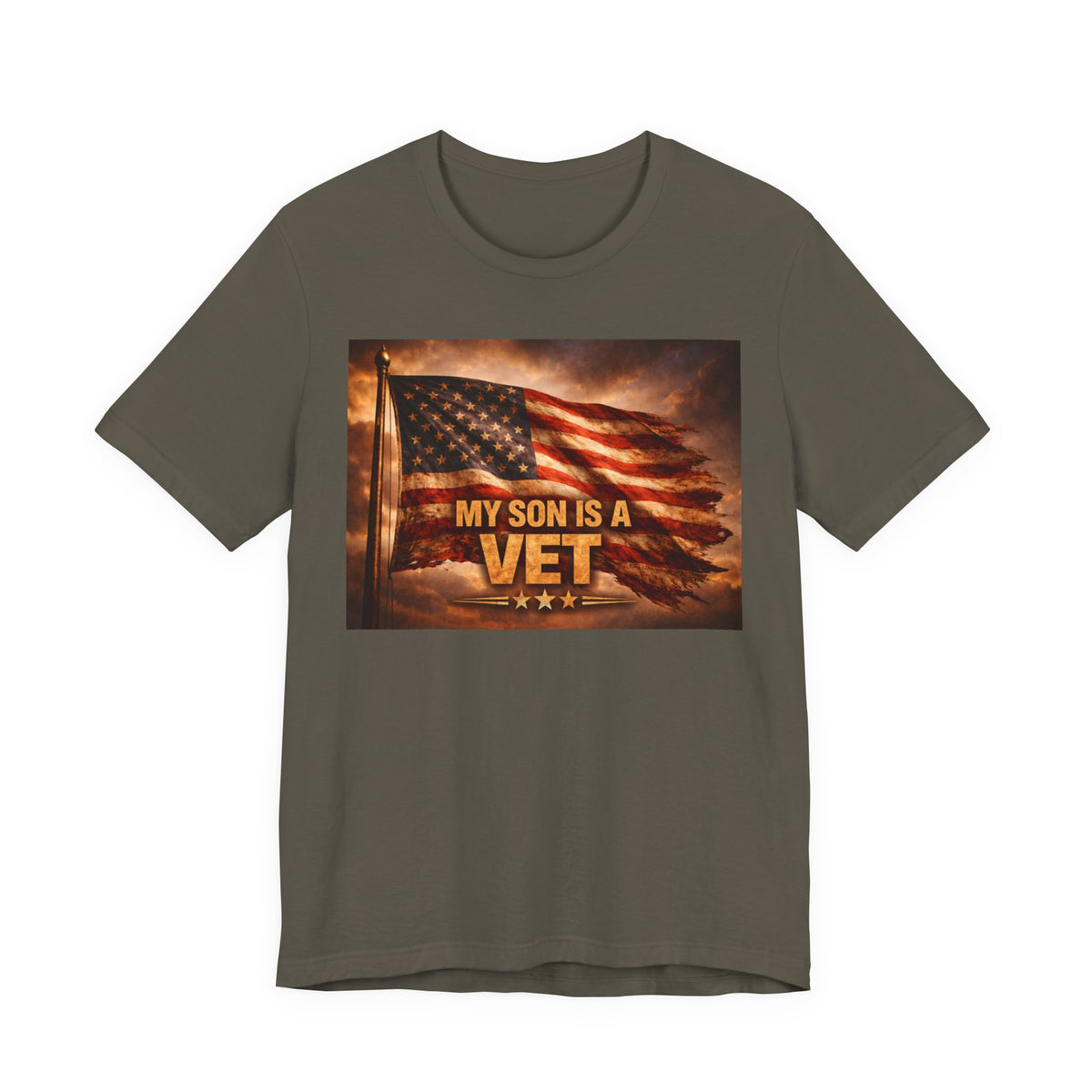 My son is a VET----Unisex Jersey Short Sleeve Tee