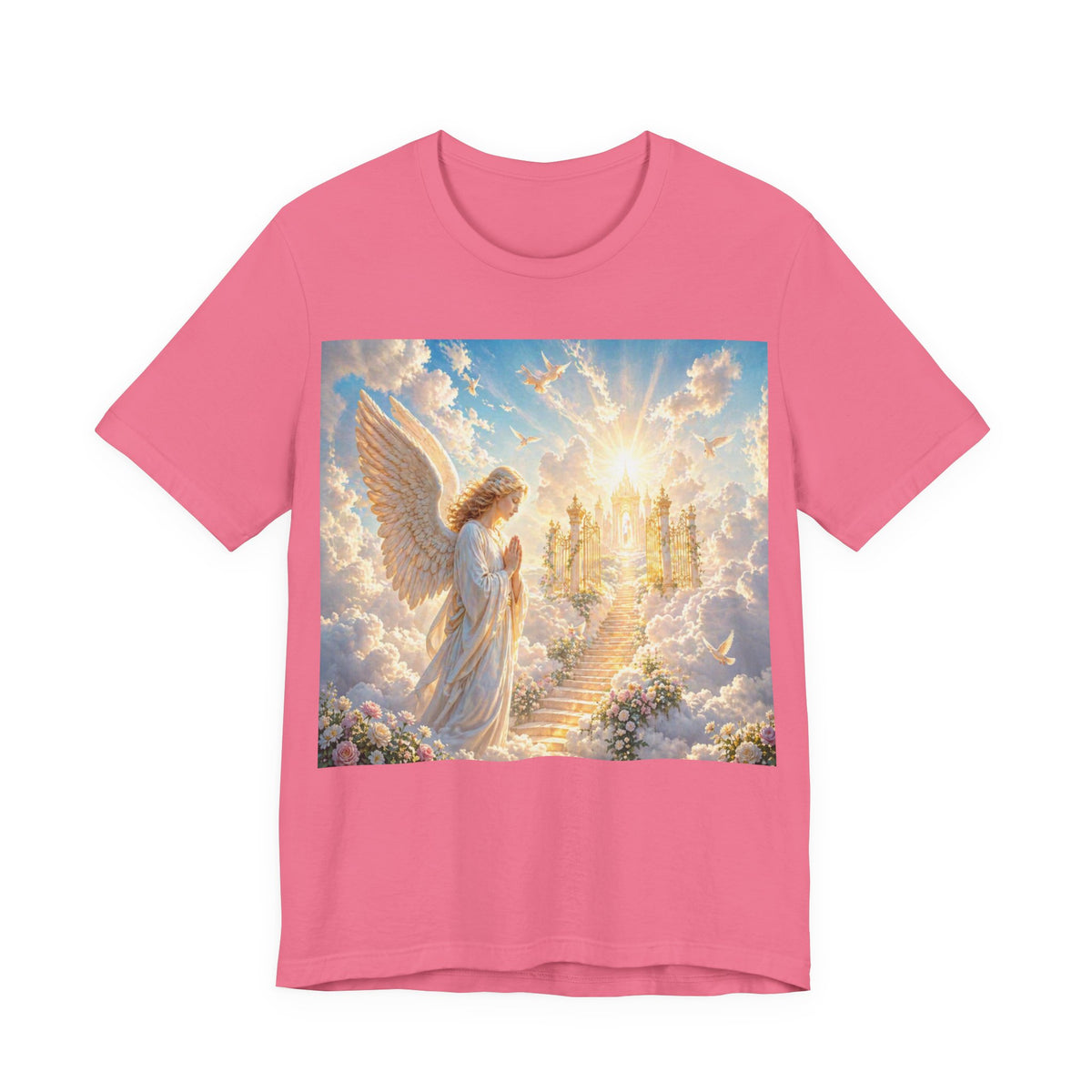 Heavenly Angel Stairway T-Shirt — Serene Christian Faith Tee