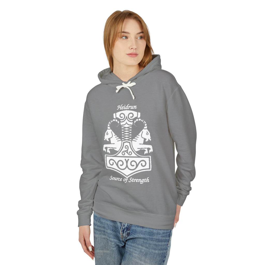 Heidrun Viking Shield Hoodie – 'Heidrun Source of Strength' Norse Mythology Sweatshirt