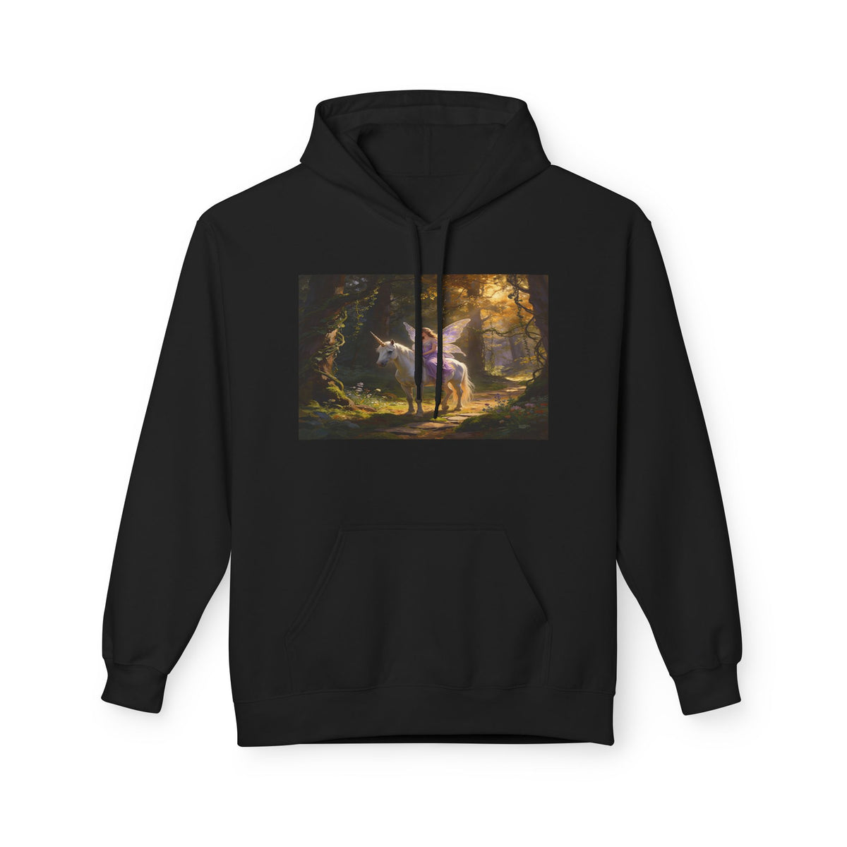 Unocron Forest Pathway Hoodie — Mystical Woodland Sunset Sweatshirt