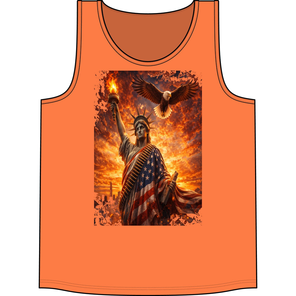 Patriotic Statue of Liberty Tank Top – American Flag Eagle Graphic