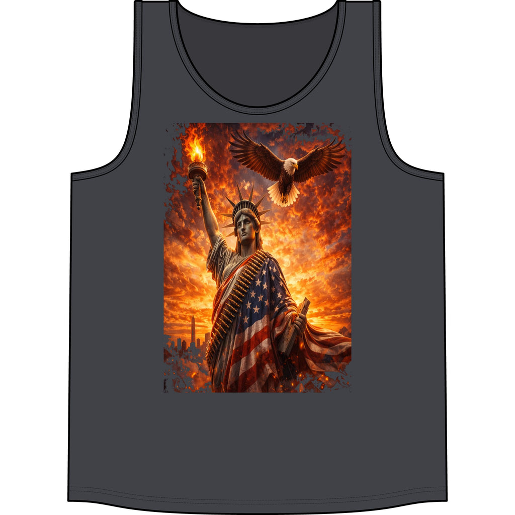 Patriotic Statue of Liberty Tank Top – American Flag Eagle Graphic