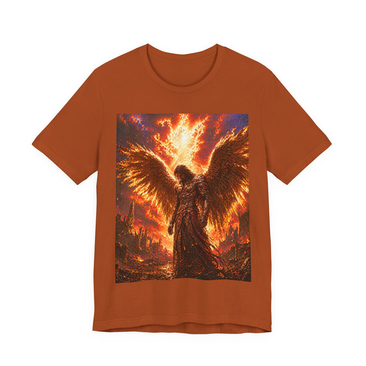 Angel Graphic Tee — Flaming Wings Apocalypse T-Shirt