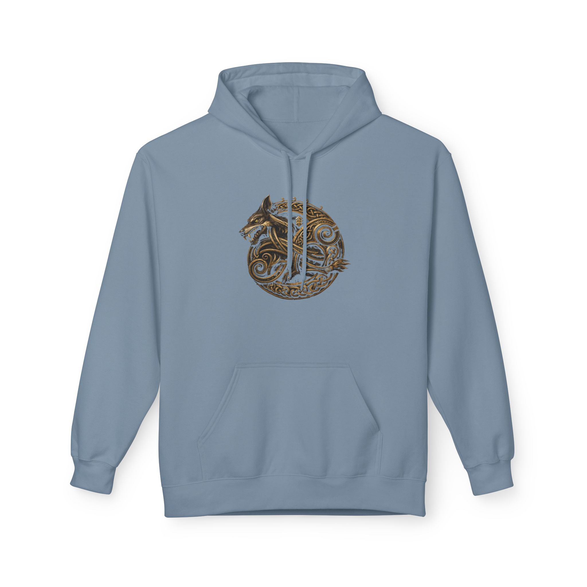 Norse mythology wolve Hoodie – Earth-Tone Celtic Wolf Graphic Pullover