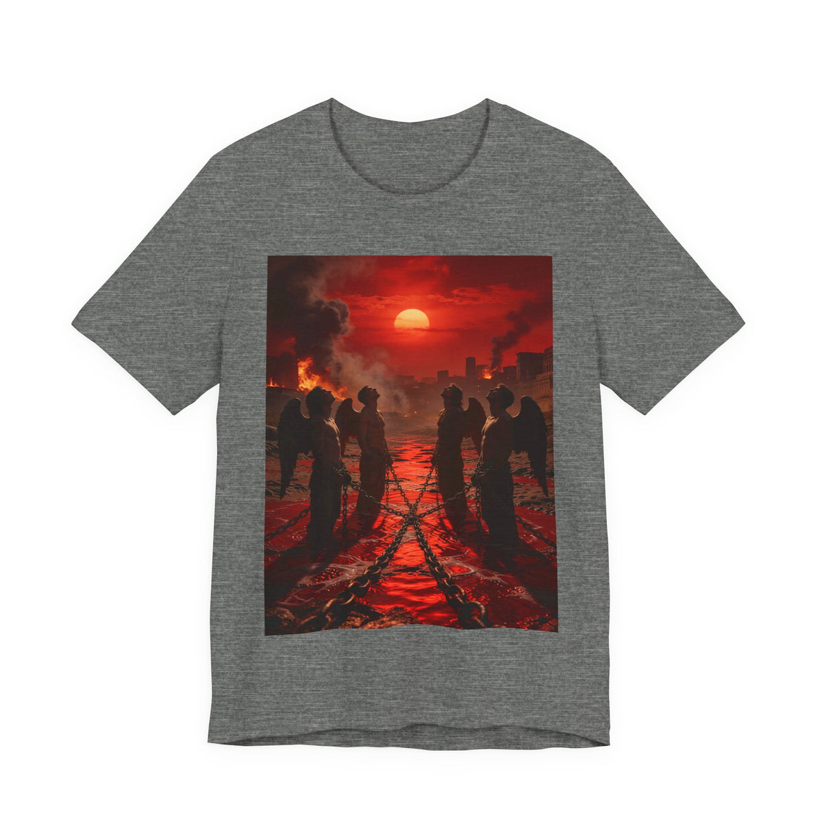 T-Shirt — Revelation 9 reveals four fallen angels bound in the Euphrates River, awaiting God’s appointed time to bring judgment.
