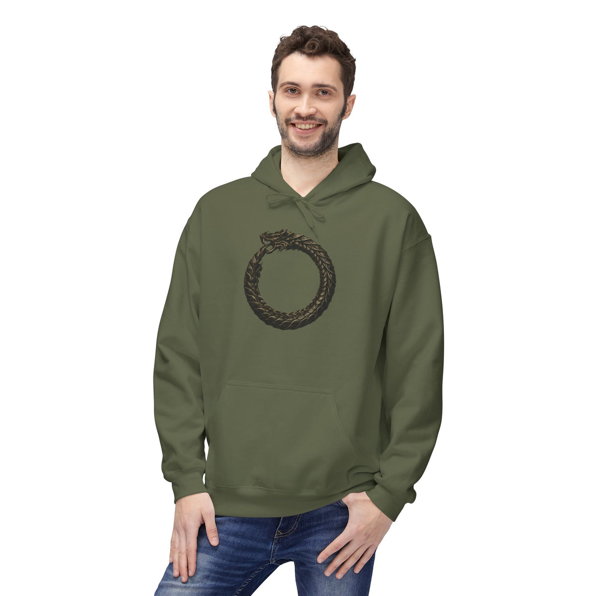 The Serpent – Jörmungandr- Hoodie — Minimal Mythic Graphic Pullover