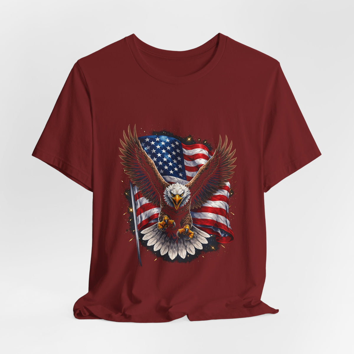 American Eagle Flag T-Shirt — Patriotic Bald Eagle Tee for 4th of July & Veterans