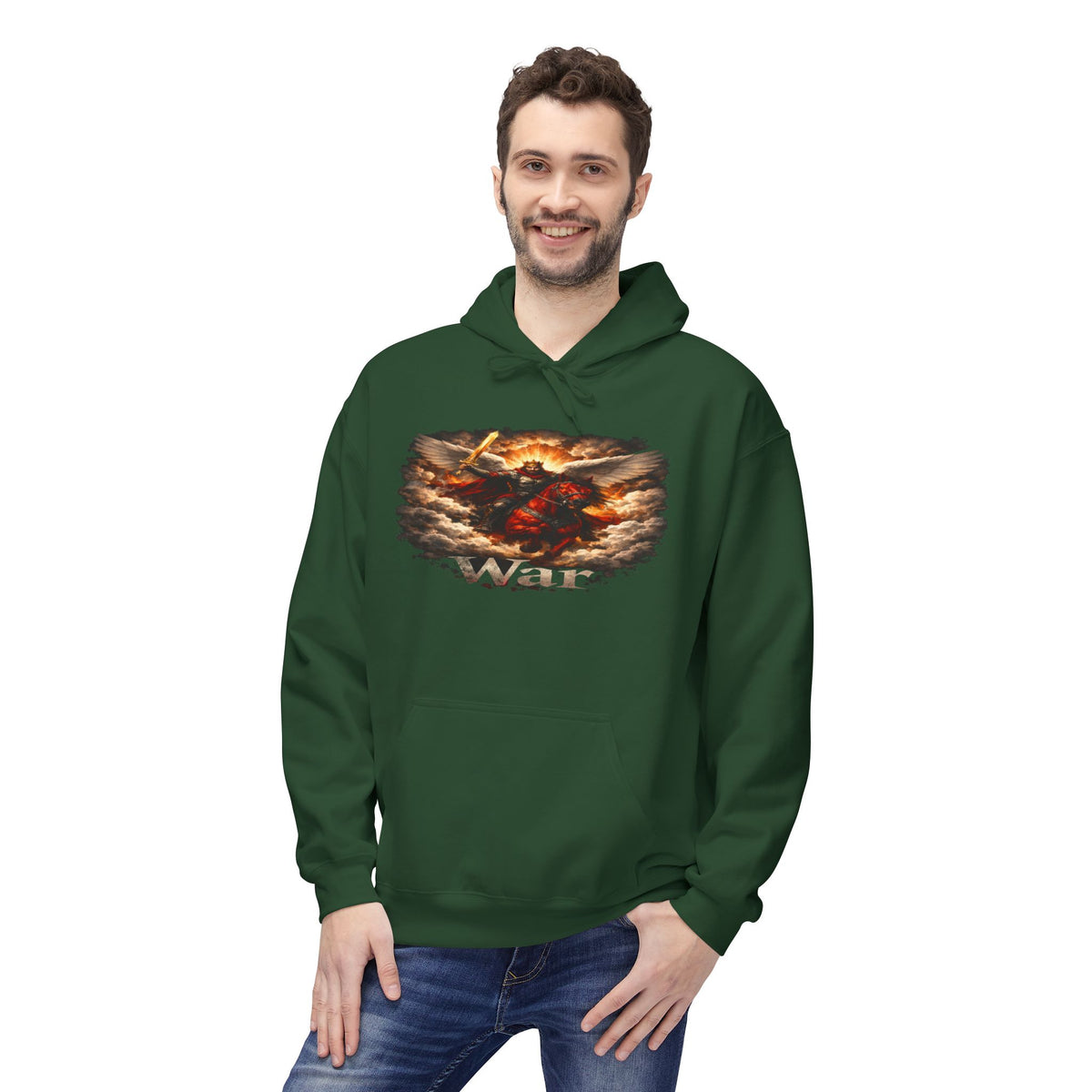 The red horse from Revelation 6:3-4 the horseman of war the second seal opened by the Lamb if God- Graphic Pullover