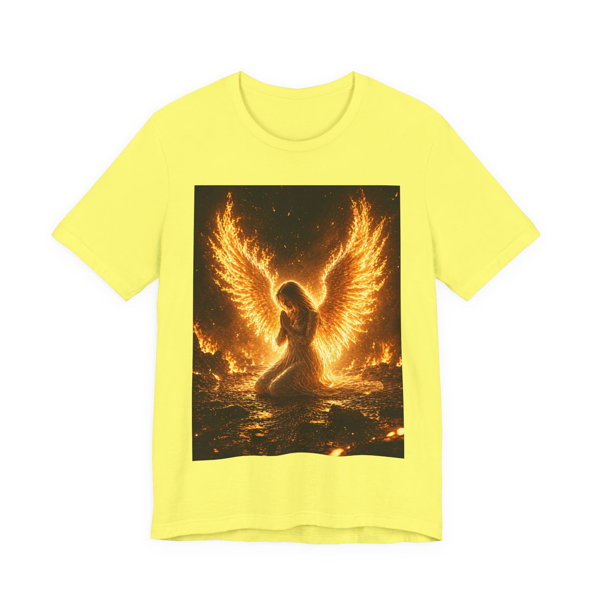 Phoenix Angel Tee — Fiery Winged Angel Graphic T-Shirt