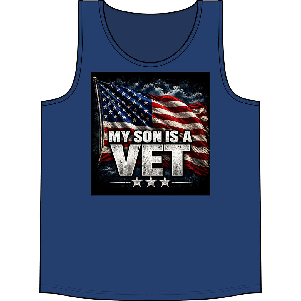My Son Is A Vet Tank Top — American Flag Patriotic Veteran Shirt