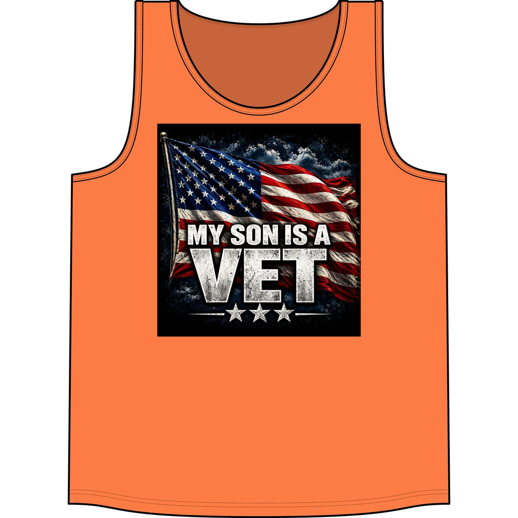 My Son Is A Vet Tank Top — American Flag Patriotic Veteran Shirt