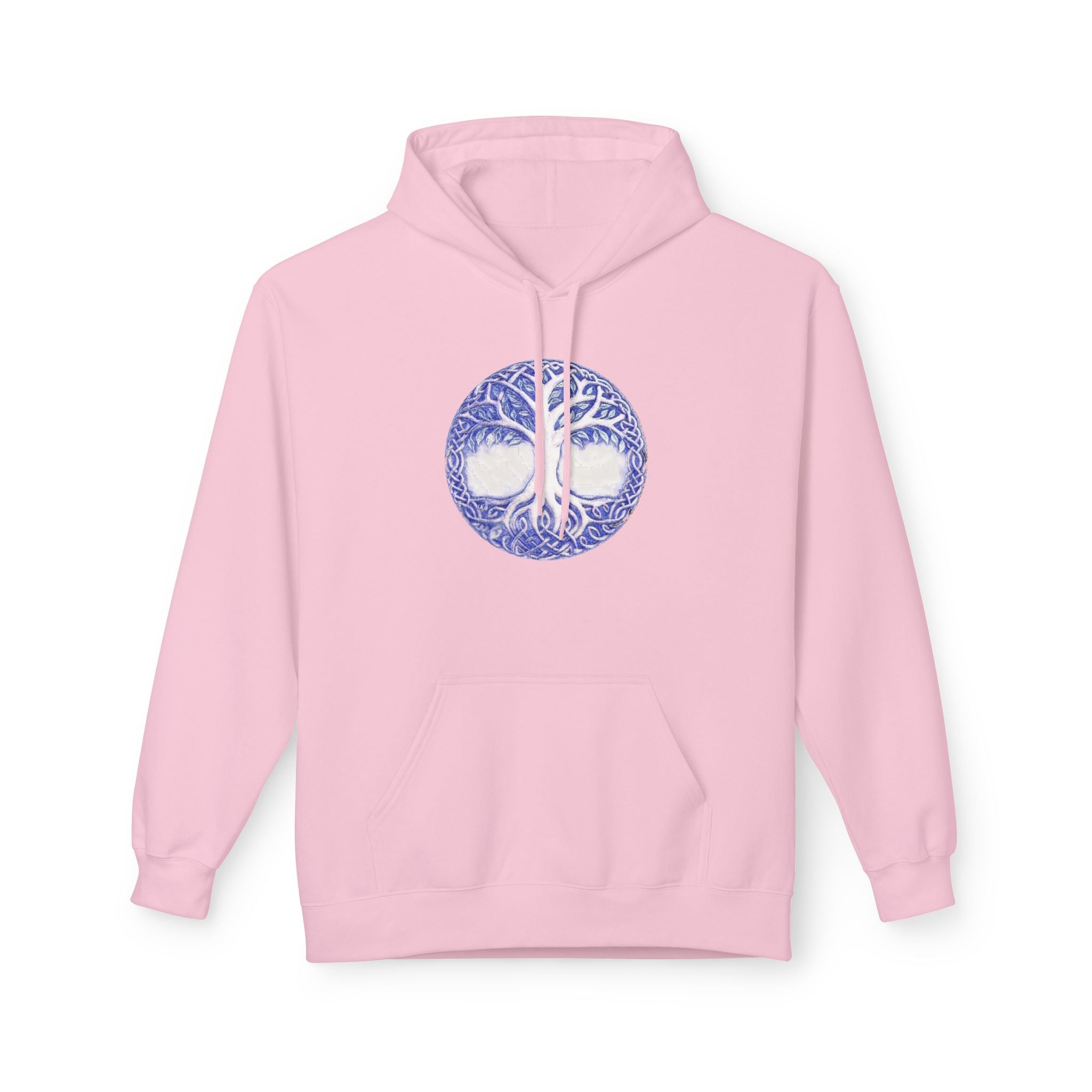 Yggdrasil, the Tree of Life Cotton Hoodie – Blue Mandala Woodland Graphic Pullover