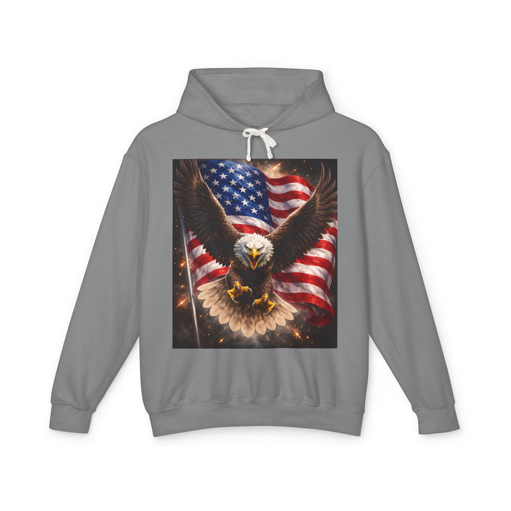 American Flag Eagle Hoodie — Patriotic Bald Eagle Sweatshirt for 4th of July