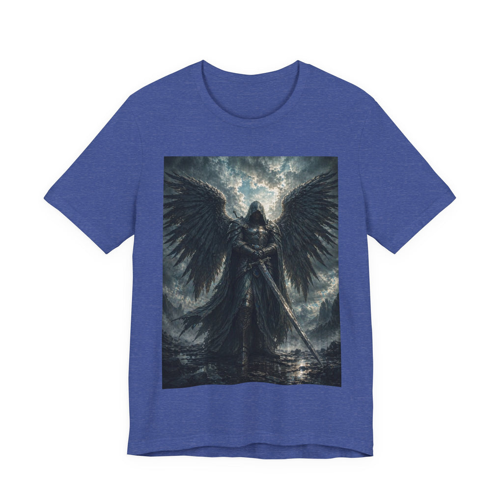Dark Fallen Angel Graphic Tee — Gothic Warrior Angel T-Shirt