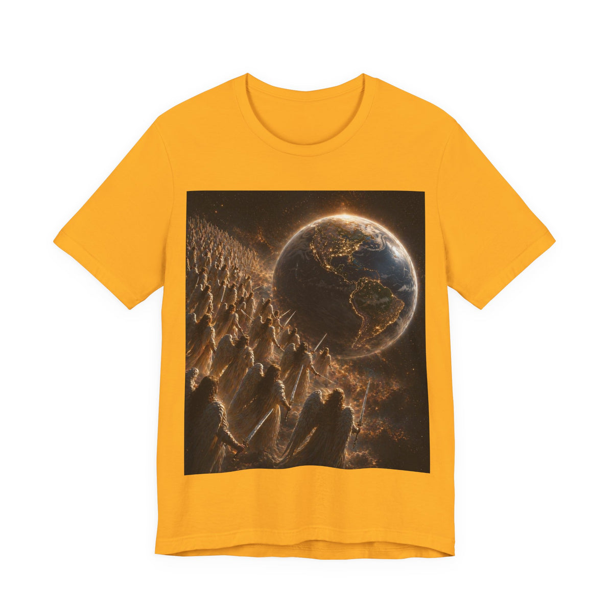Earth Rise Graphic Tee — Glowing Planet & Mountainscape T-Shirt
