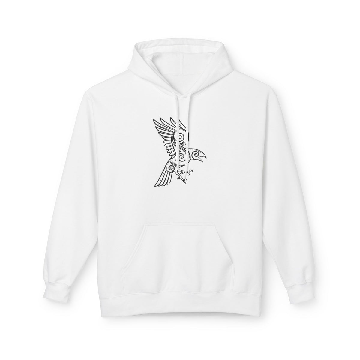 The Raven – Odin’s Messengers-Hoodie — Bird Outline Graphic Pullover