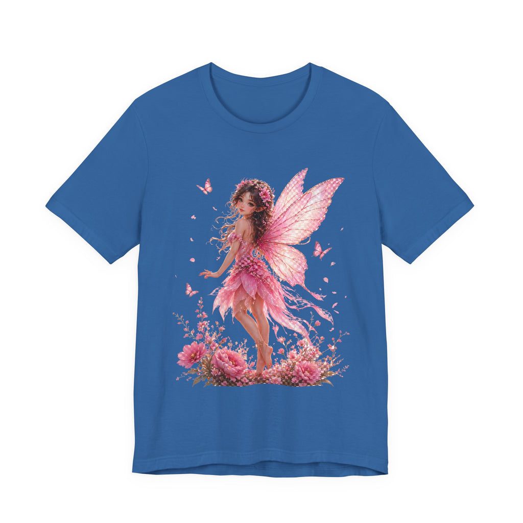 Fairy Wings T‑Shirt — Pink Floral Fantasy Fairy Tee for Women & Girls