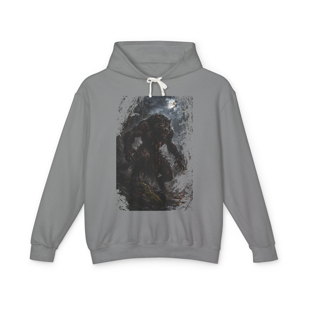 Dark Forest Wolf Hoodie — Moody Nature Graphic Hoodie