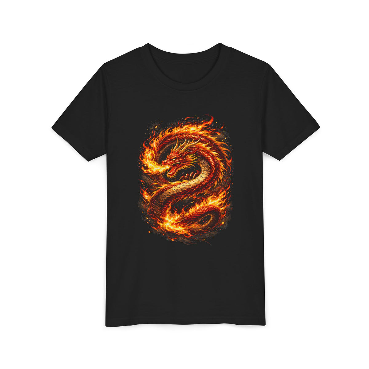 Youth Tee — Fiery Dragon Graphic Shirt