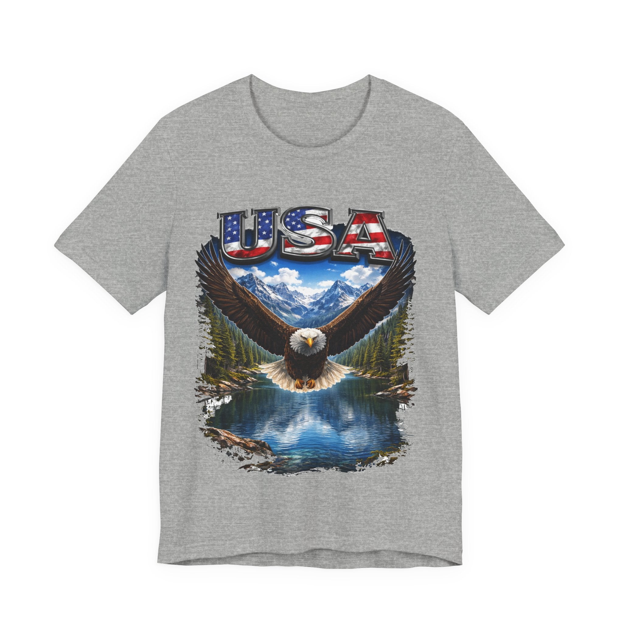 USA Eagle T-Shirt - Patriotic Bald Eagle Scenic Graphic Tee