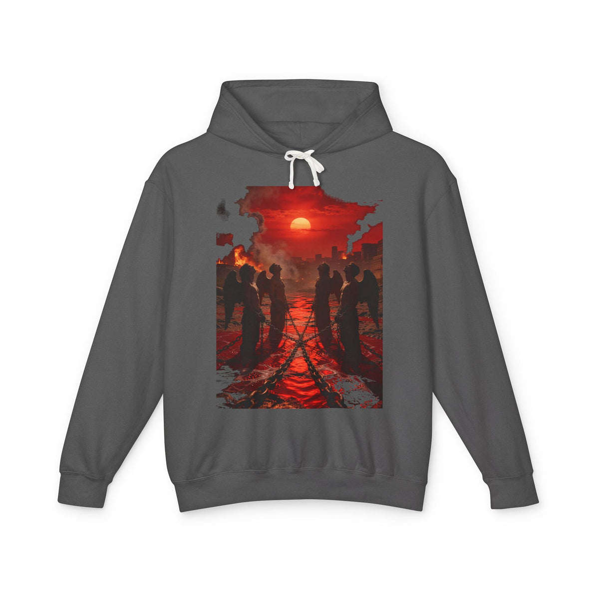 RevelRevelation 9 reveals four fallen angels bound in the Euphrates Riveration 9 reveals four fallen angels bound in the Euphrates RiverHoodie