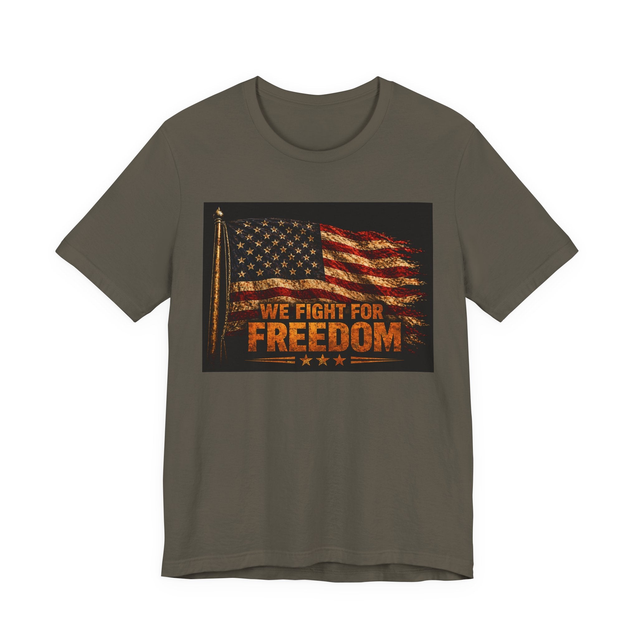 Patriotic 'We Fight For Freedom' T‑Shirt - American Flag Veteran Tee