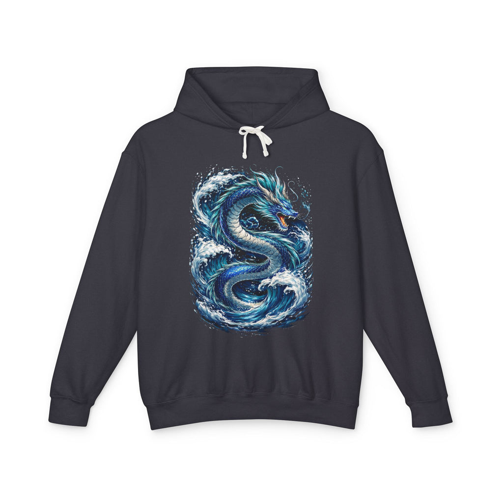 Dragon Wave Hoodie — Blue Sea Serpent Graphic Sweatshirt