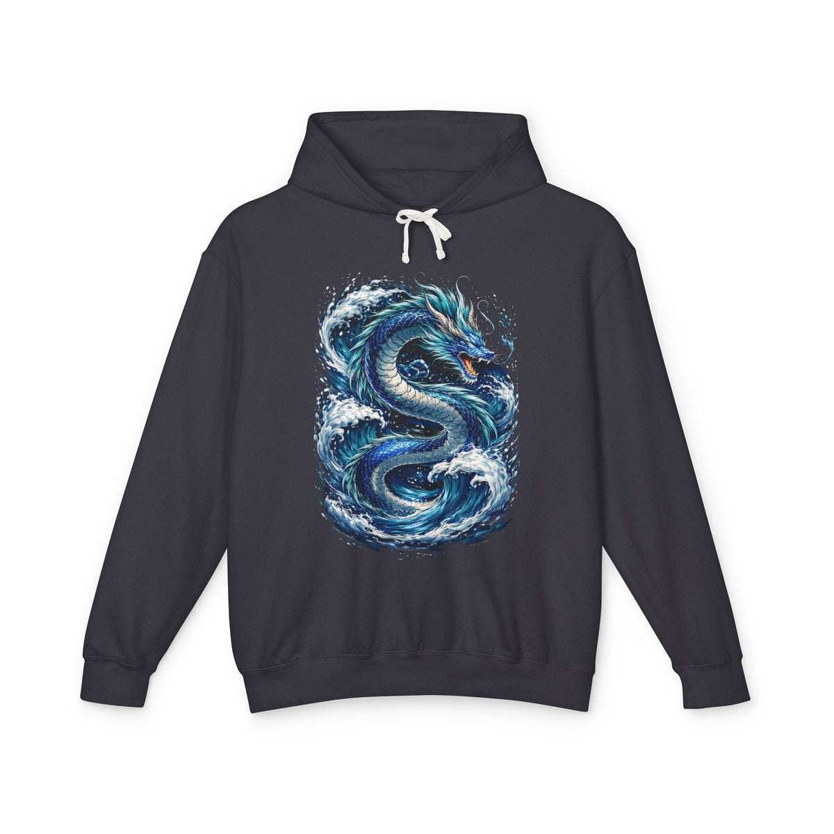 Dragon Wave Hoodie — Blue Sea Serpent Graphic Sweatshirt