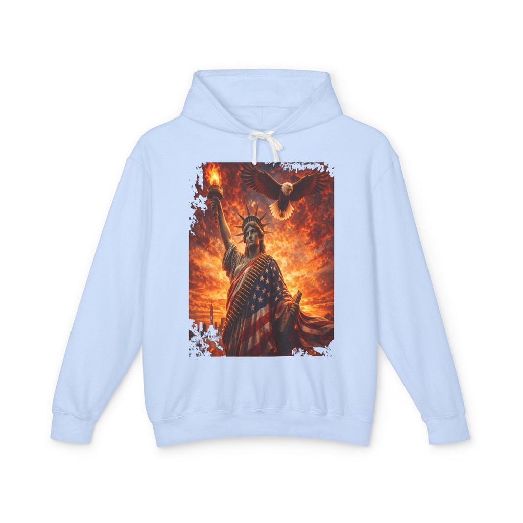 Statue of Liberty American Flag Hoodie — Patriotic Liberty Eagle Sweatshirt