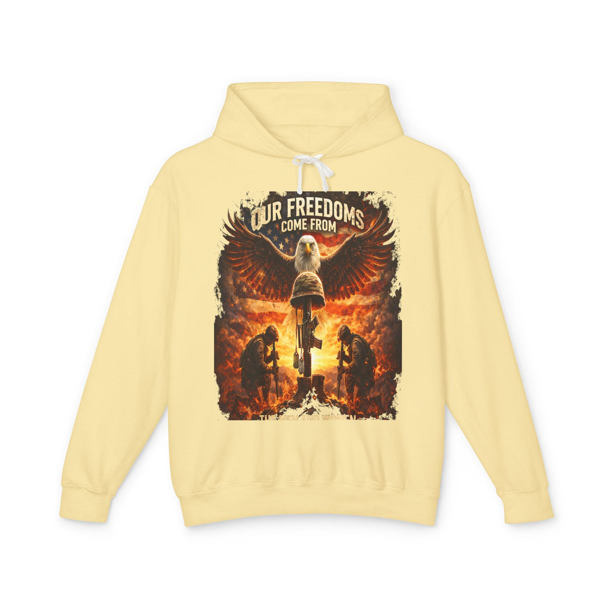 Veteran Memorial Hoodie - "Our Freedoms Come From" Fallen Soldier Tribute