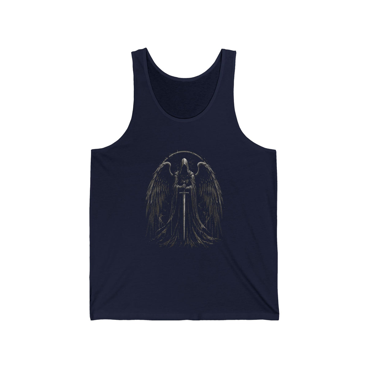 Gothic Angel Sword Tank Top — Dark Winged Guardian Graphic Tank