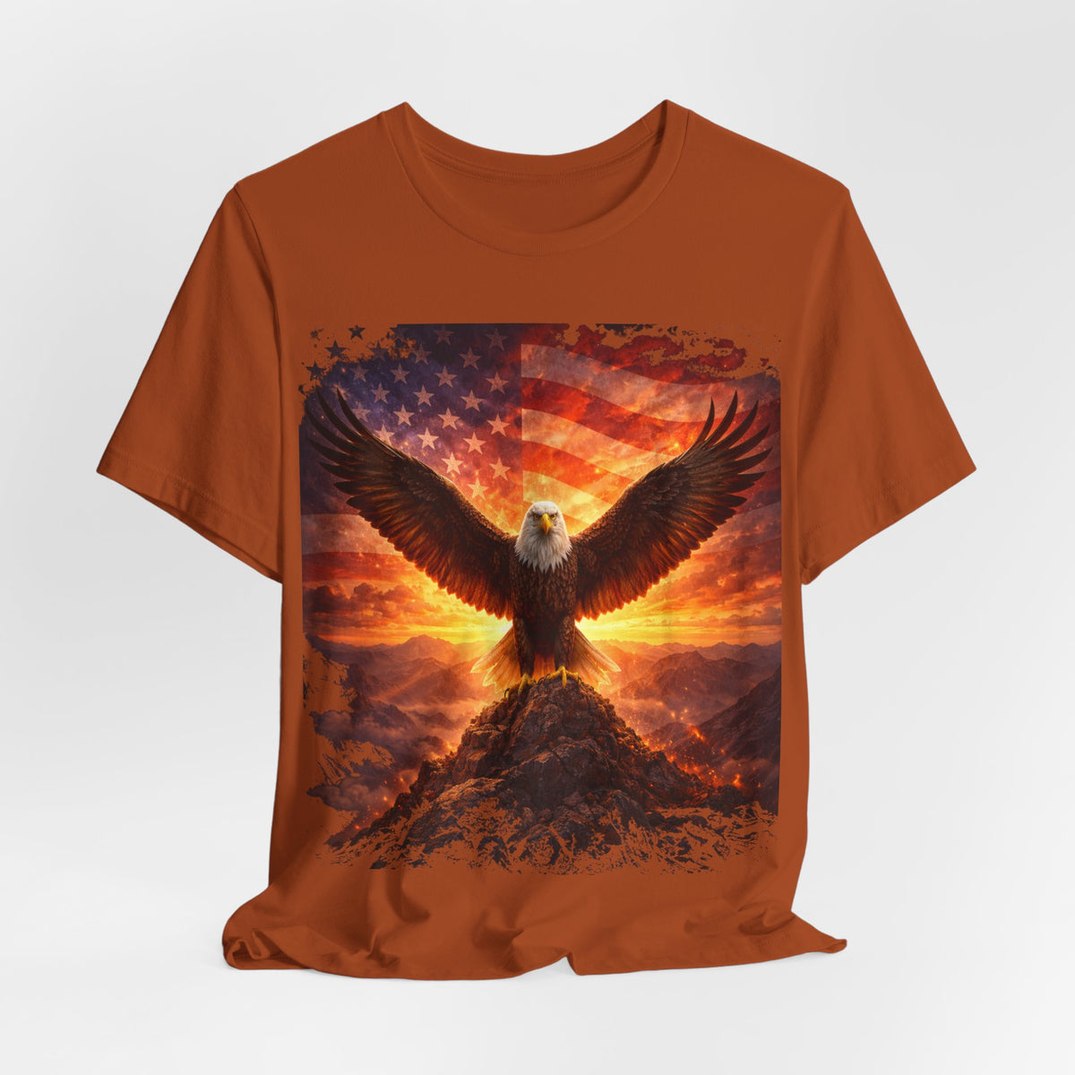 Eagle & American Flag Tee — Patriotic Bald Eagle T-Shirt