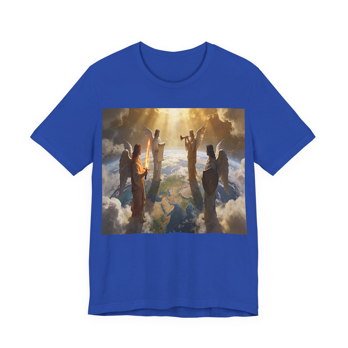 Christian Angel Choir T‑Shirt – Heavenly Worship Scene Tee Revelation 7:1-3
