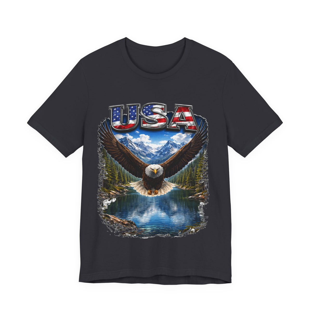 USA Eagle T-Shirt - Patriotic Bald Eagle Scenic Graphic Tee