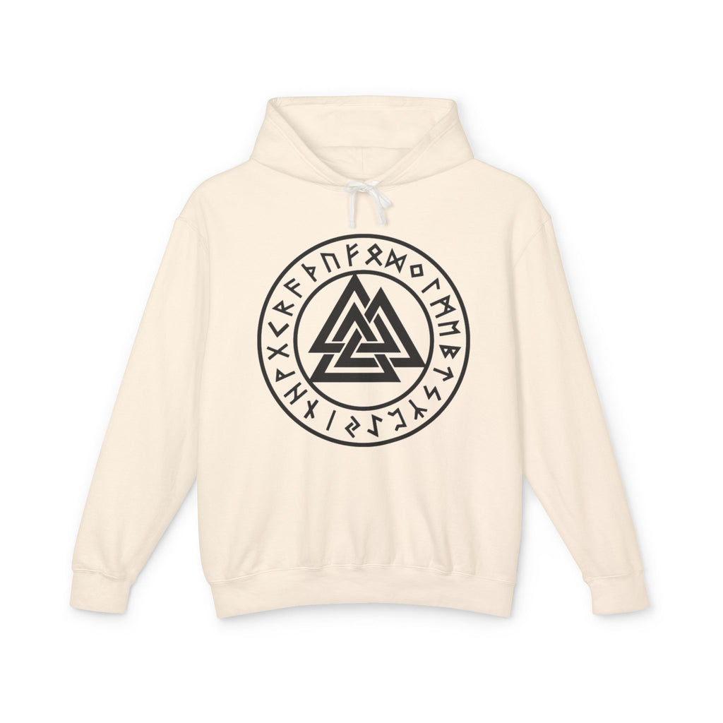 Valknut Rune Circle Hoodie — Norse Viking Symbol Hooded Sweatshirt