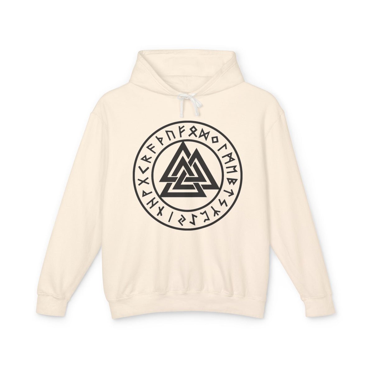 Valknut Rune Circle Hoodie — Norse Viking Symbol Hooded Sweatshirt